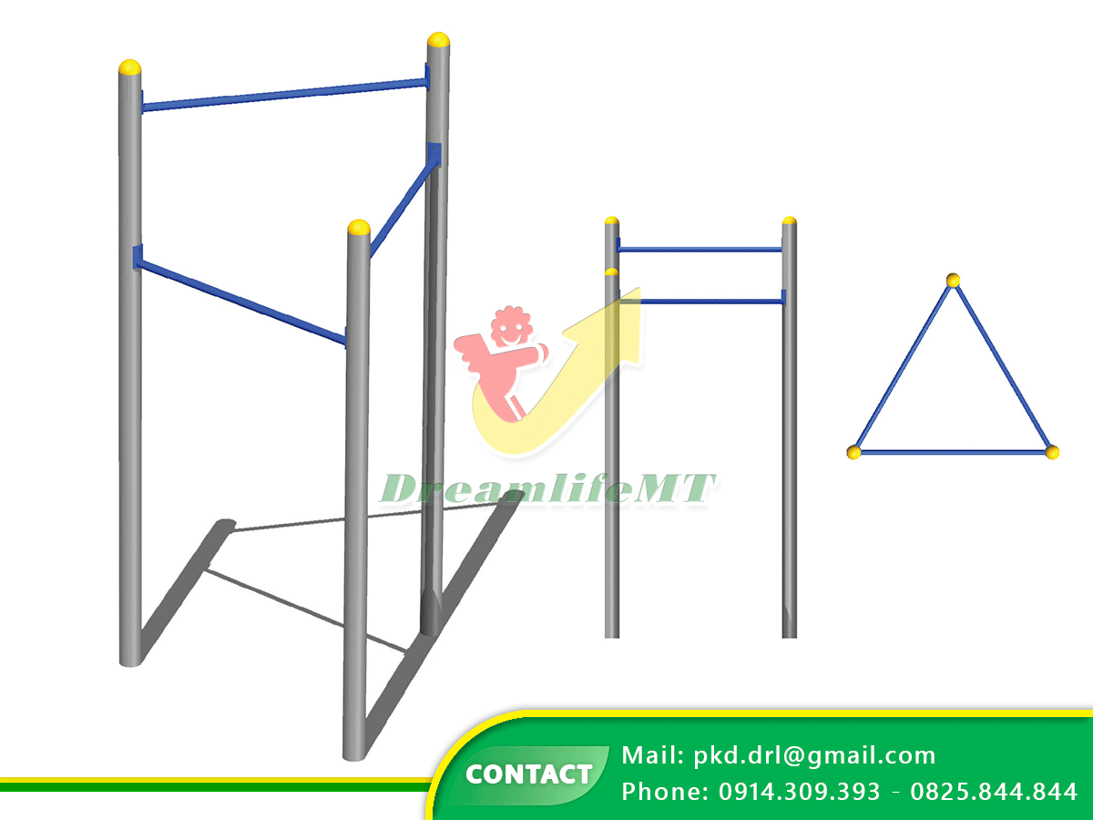 Bộ xà kép công viên nhập khẩu Malaysia